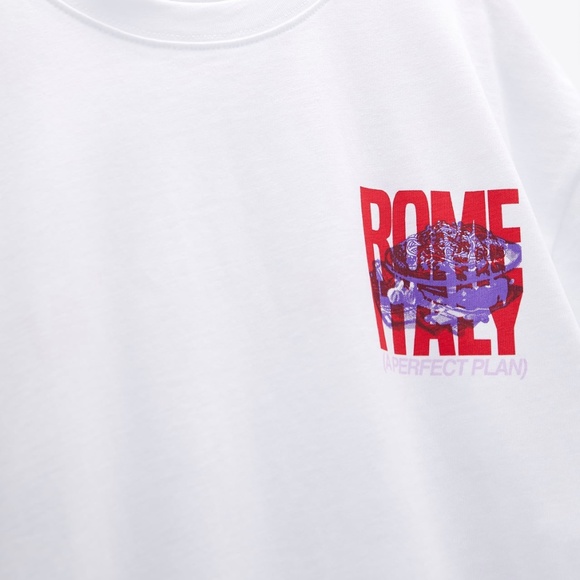 Zara limited edition white with slogan printed high quality cotton top - Picture 7 of 7